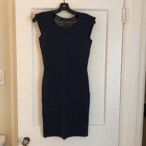 FRENCH CONNECTION Navy Lace Back Dress